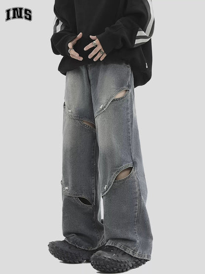 [INSstudios] METAL HOLE BREAKING JEANS ST1231