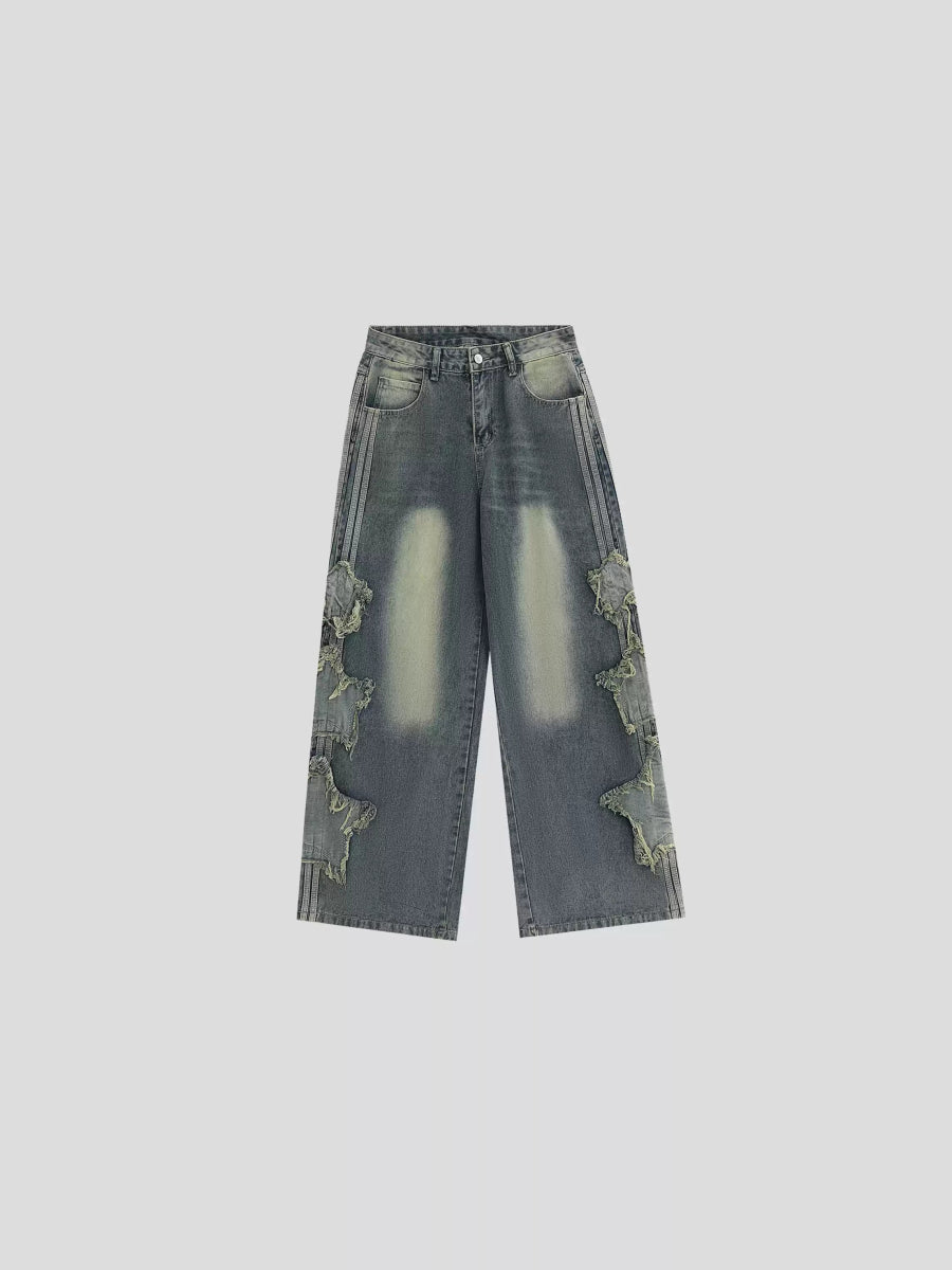 [INSstudios] LOOSE THREE STRIPES LONG PANTS ST528