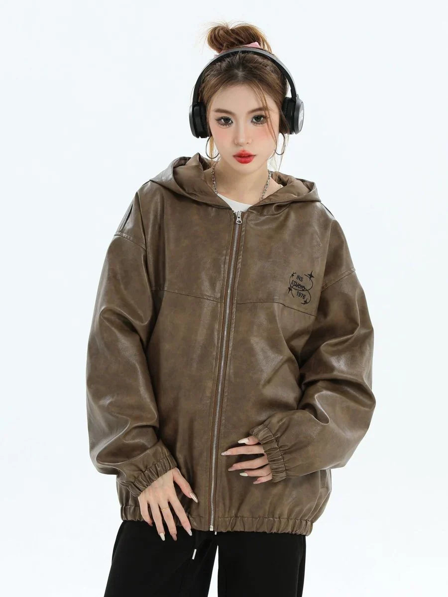 [INSstudios] PU LEATHER JACKET ST1204