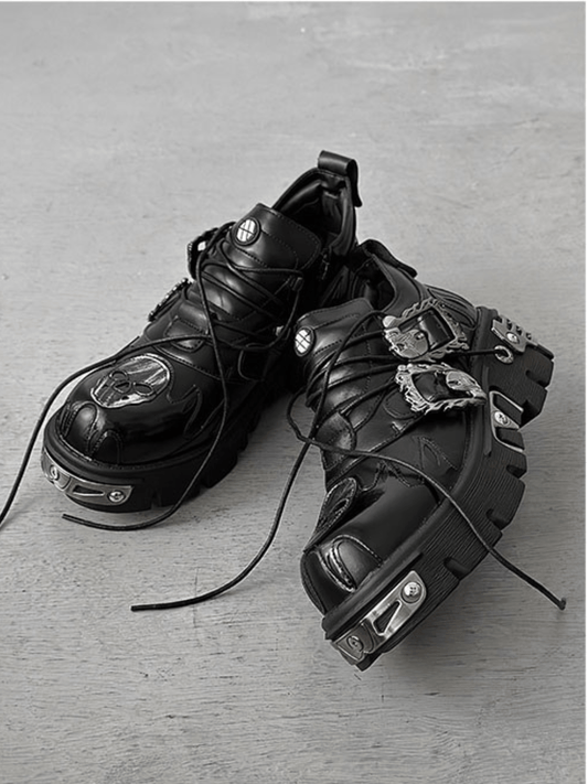 Punk Metal Leather Shoes st1643