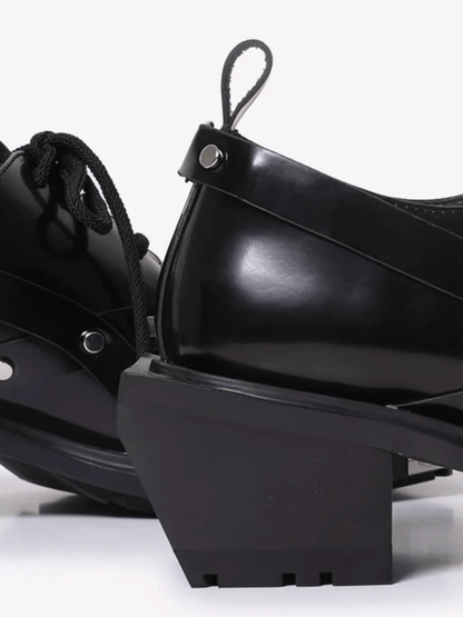 Square Toe Derby Leather Shoes st2046