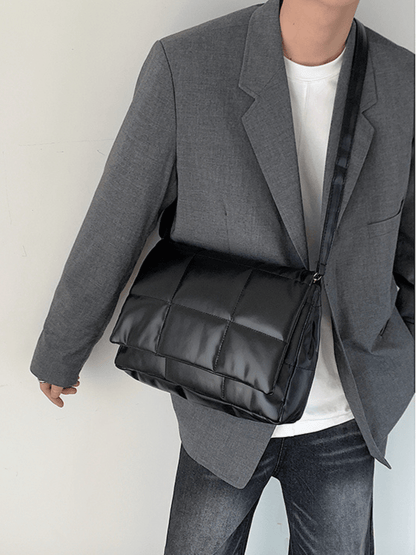 silk filling leather crossbody messenger bag st1867