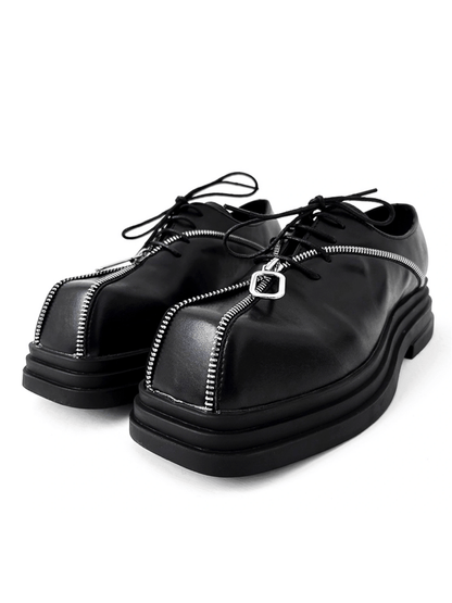 Square head leather shoes st2123