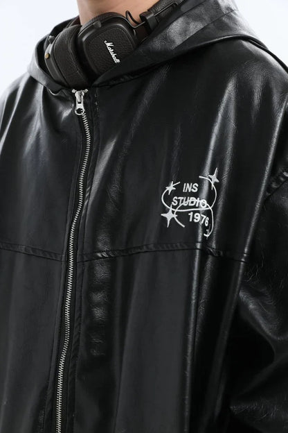 [INSstudios] PU LEATHER JACKET ST1204