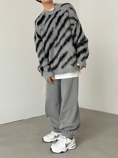 [XXXHOT] Zebra Pattern Mohair Sweater ST1540