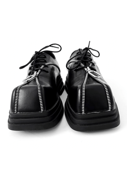 Square head leather shoes st2123