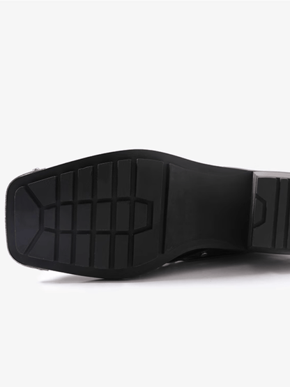 Square Toe Derby Leather Shoes st2046