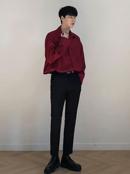 [DAVID&ME] Handsome Ice Silk Shirt st1197