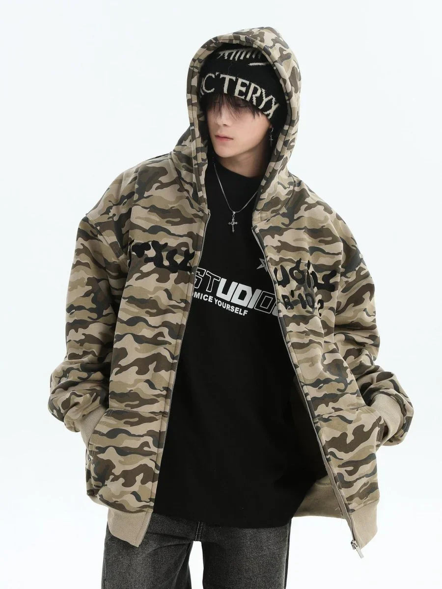 [INSstudios] FULL PRINT CAMOUFLAGE JACKET ST1251