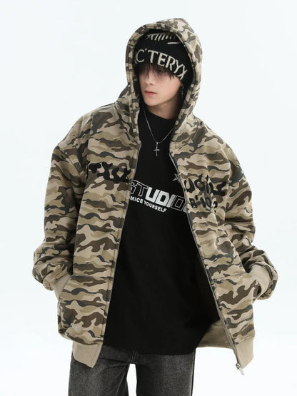 [INSstudios] FULL PRINT CAMOUFLAGE JACKET ST1251