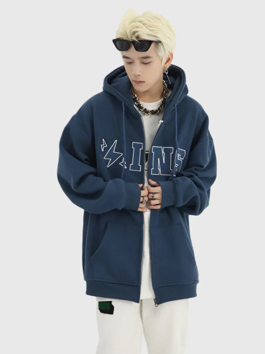 [INSstudios] BIG LOGO ZIPPER JACKET ST556
