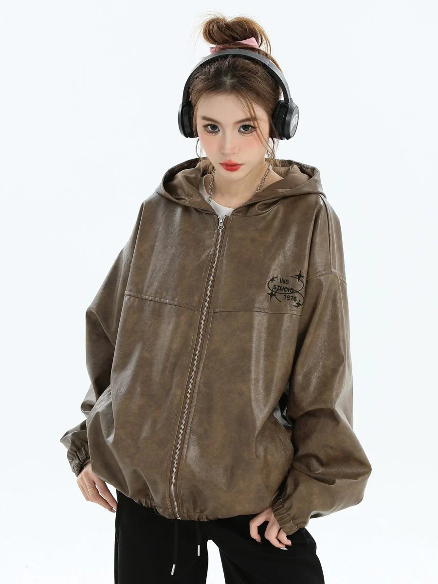 [INSstudios] PU LEATHER JACKET ST1204