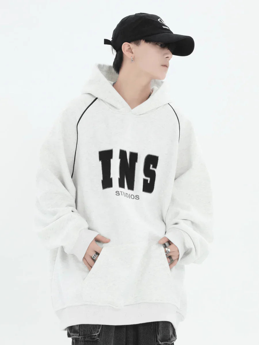 [INSstudios] AMERICAN FLOCKED LOGO HOODED ST560