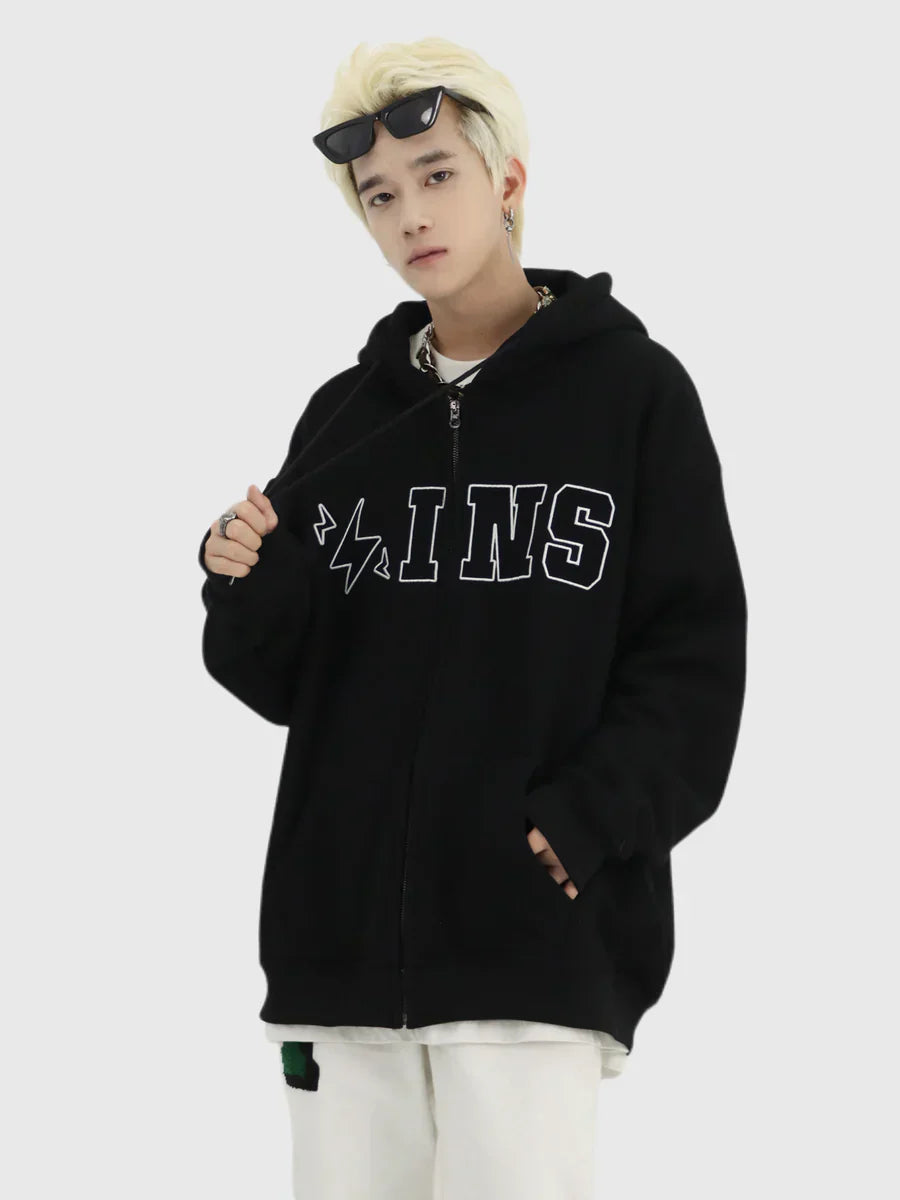 [INSstudios] BIG LOGO ZIPPER JACKET ST556