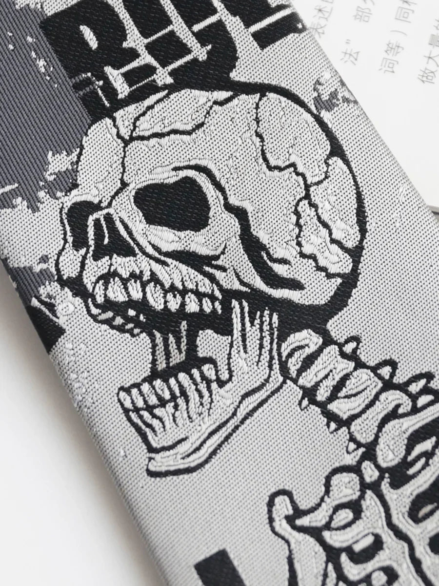 DARK GRAY SKULL TIE TREND ST551