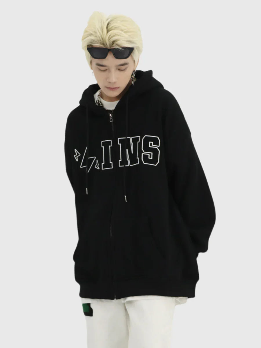 [INSstudios] BIG LOGO ZIPPER JACKET ST556