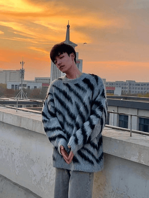 [XXXHOT] Zebra Pattern Mohair Sweater ST1540