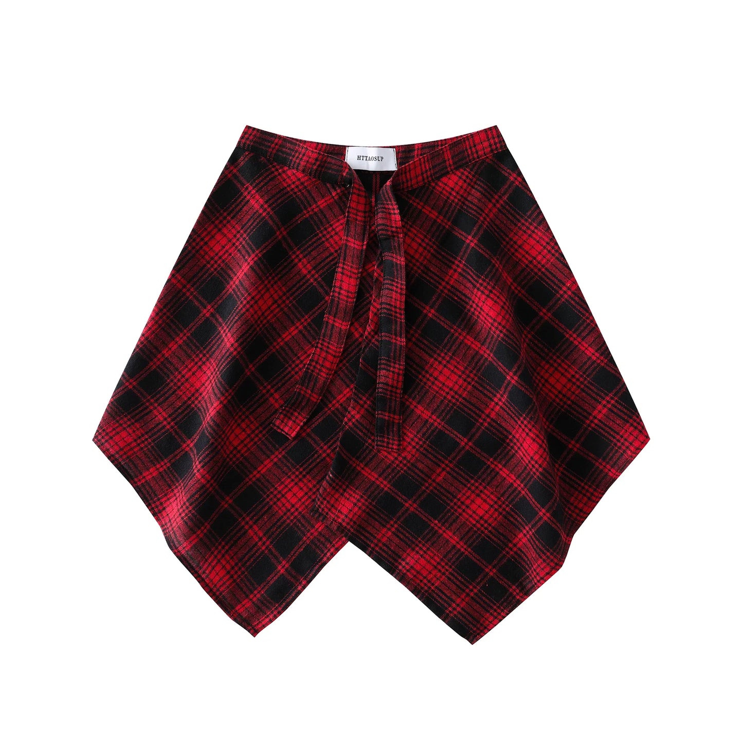 Stacked artifact colored plaid fart curtain women's one-piece lace-up Tibetan meat artifact men's hem boys' shirt