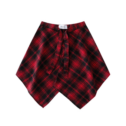 Stacked artifact colored plaid fart curtain women's one-piece lace-up Tibetan meat artifact men's hem boys' shirt