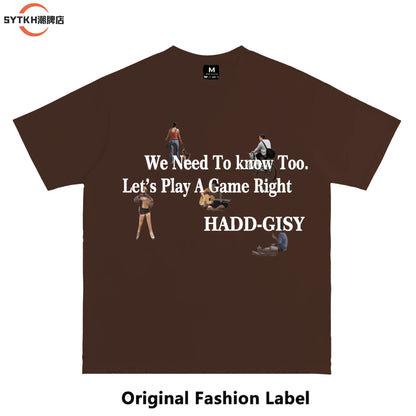 American-style Letter Print Basic Short-Sleeve T-Shirt, Unisex Loose Casual Couple Top