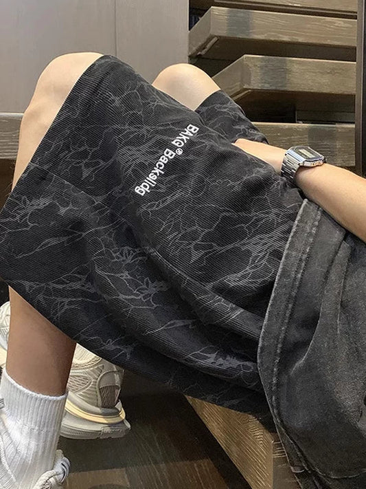Embroidered shorts men's summer 2026 new loose casual pants trendy brand outer wear American boys 5 five-point pants