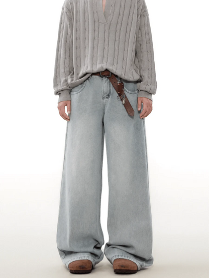 [MRNEARLY] loose straight washed jeans st1847