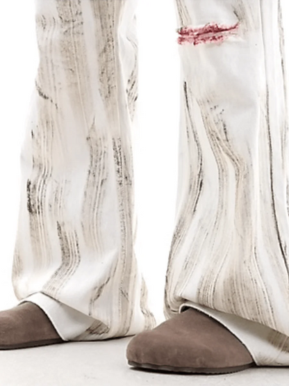 [TREND ST]white hole jeans st1852