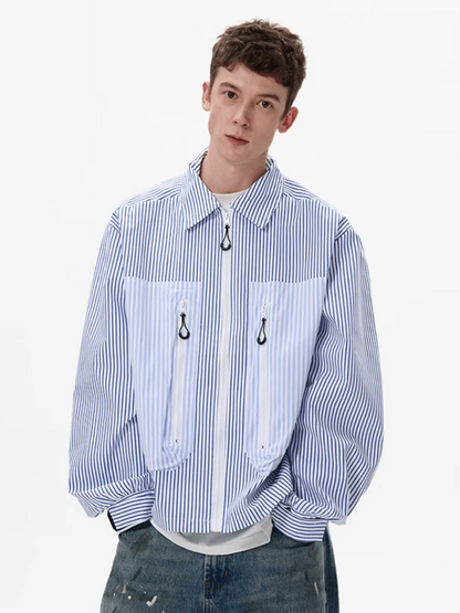[MADWITCH] striped shirt jacket st1865