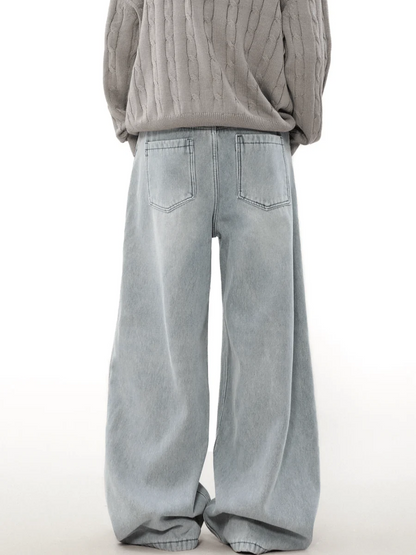 [MRNEARLY] loose straight washed jeans st1847