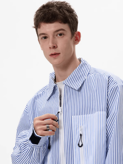 [MADWITCH] striped shirt jacket st1865