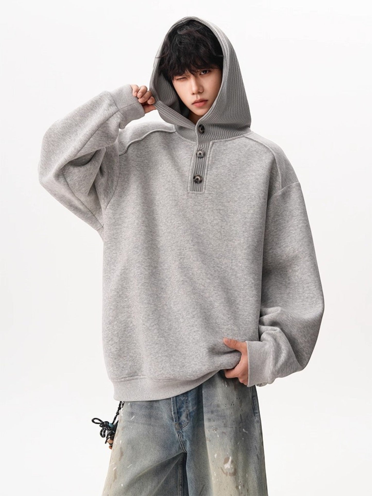 HEAVY KNIT HOODIE st5047