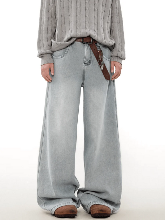 [MRNEARLY] loose straight washed jeans st1847