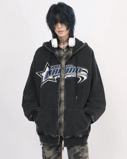 [Mz] DEVIL-HORN WASHED HOODIE st1886
