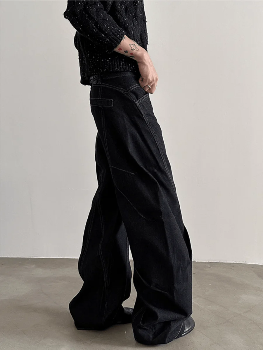 [VERY FEWEST ]Black Washed Jeans st1838