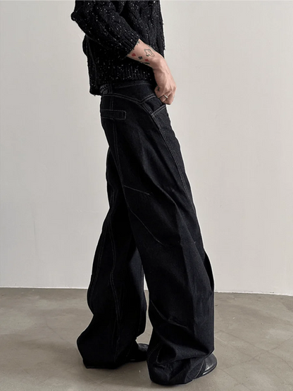 [VERY FEWEST ]Black Washed Jeans st1838